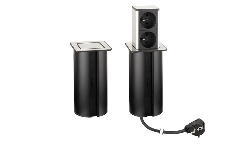 Elektrická zásuvka PowerUp 2x230V nerez 